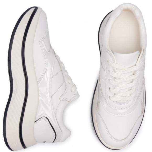 Tory Burch Shoes - NIB TORY BURCH gemini link platform leather sneaker size 6 in white/white